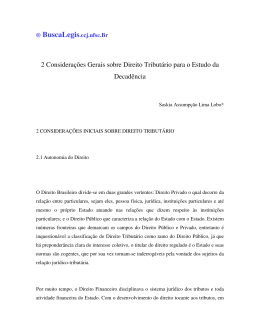 2 Considera&ccedil;&otilde;es Gerais sobre Direito Tribut&aacute;rio para