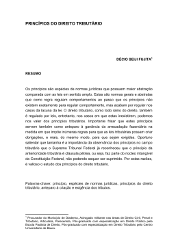 PRINC&Iacute;PIOS DO DIREITO TRIBUT&Aacute;RIO