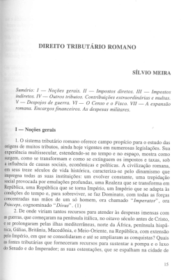 DIREITO TRIBUT&Aacute;RIO ROMANO s&Iacute;LVIo MEIRA