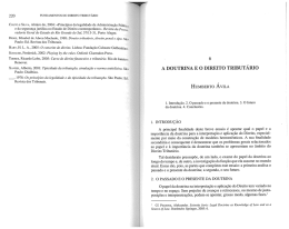 Humberto &Aacute;vila - A doutrina e o Direito Tribut&aacute;rio