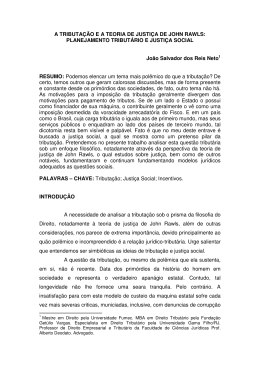 A TRIBUTA&Ccedil;&Atilde;O E A TEORIA DE JUSTI&Ccedil;A DE JOHN RAWLS
