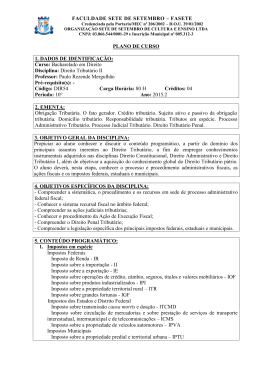 Direito Tribut&aacute;rio II - FASETE