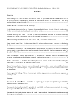 REVISTA DIAL&Eacute;TICA DE DIREITO TRIBUT&Aacute;RIO. S&atilde;o Paulo