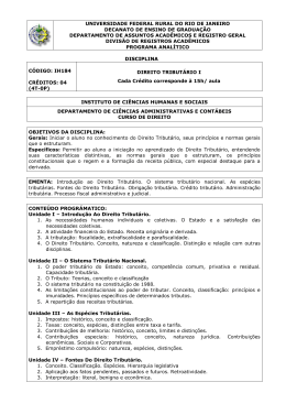 Direito Tribut&aacute;rio