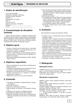 Direito Tribut&aacute;rio - Faculdades Energia
