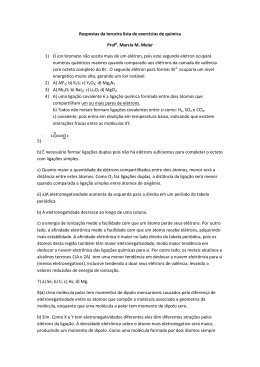 Respostas da terceira lista de exercicios de quimica