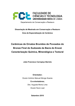 Cer&acirc;micas de Ornatos Brunidos de Povoados do Bronze Final do