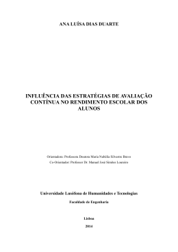 influ&ecirc;ncia das estrat&eacute;gias de avalia&ccedil;&atilde;o cont&iacute;nua no
