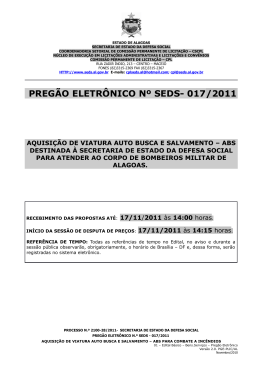 Edital n&ordm; 017/2011 - 2&ordm; Chamada