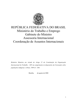 REPÚBLICA FEDERATIVA DO BRASIL Ministério do Trabalho e