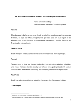 1 Os princ&iacute;pios fundamentais do Brasil em suas rela&ccedil;&otilde;es
