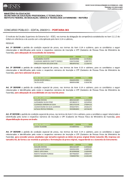 edital 259/2013 – portaria 003 - Concurso Público