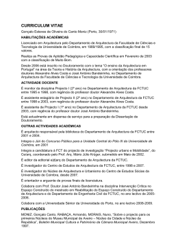 Descarregar o CV completo - Centro de Estudos Sociais