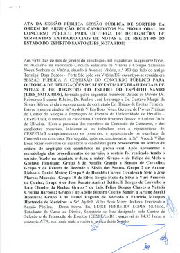ATA DA sEssÃo PÚBLICA sEssÃO PÚBLICA DE SORTEIO DA