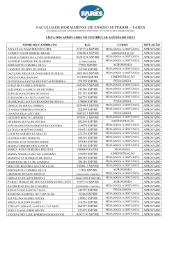 FACULDADE RORAIMENSE DE ENSINO SUPERIOR &ndash; FARES