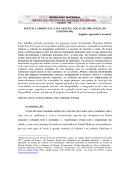 1 POL&Iacute;TICA AMBIENTAL: UMA GEST&Atilde;O LOCAL DE