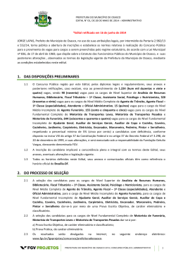 Edital - FGV Projetos - Funda&ccedil;&atilde;o Getulio Vargas