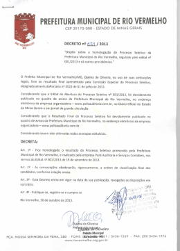 Decreto de Homologa&ccedil;&atilde;o