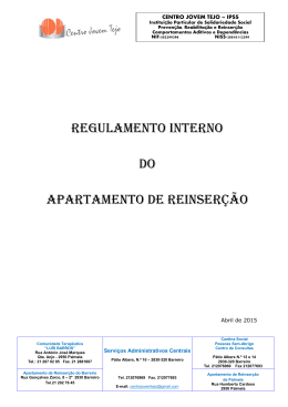 regulamento interno do apartamento de reinser&ccedil;&atilde;o