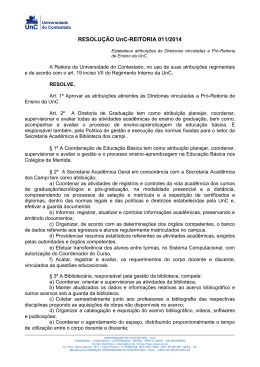 Resolução 011/2014 Reitoria - Universidade do Contestado