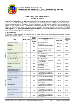 Edital do Concurso de Arroio dos Ratos &ndash; RS 2012