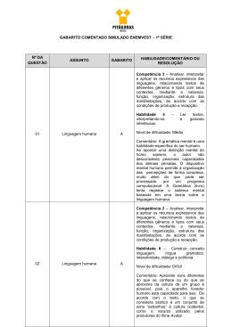Gabarito simulado comentado ENEMVEST &ndash; 1&ordf; S&Eacute;RIE