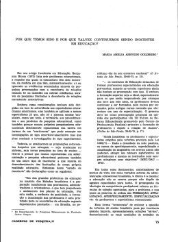 por que temos sido e por que- talvez continuemos sendo inocentes