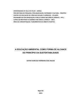 a educa&ccedil;&atilde;o ambiental como forma de alcance do princ&iacute;pio