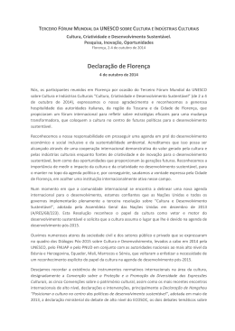 Declaração de Florença - Comissão Nacional da UNESCO