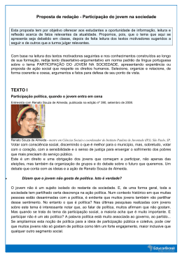 Proposta de reda&ccedil;&atilde;o - Participa&ccedil;&atilde;o do jovem na sociedade