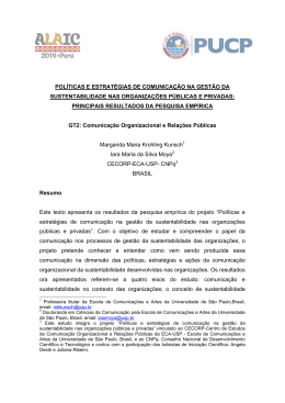 POL&Iacute;TICAS E ESTRAT&Eacute;GIAS DE COMUNICA&Ccedil;&Atilde;O NA GEST&Atilde;O DA