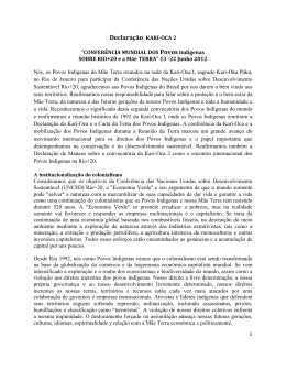 Declara&ccedil;&atilde;o KARI-OCA 2 - Dialogue Between Nations