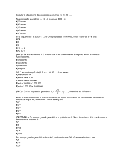 Calcular o oitavo termo da progress&atilde;o geom&eacute;trica (5, 10, 20, ...). Na