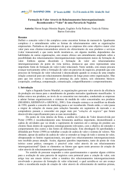 1 Forma&ccedil;&atilde;o de Valor Atrav&eacute;s de Relacionamentos