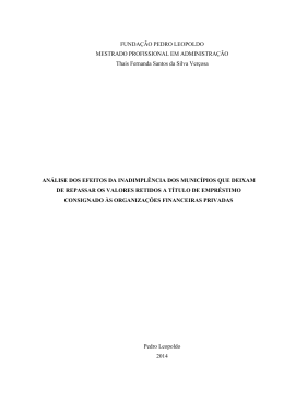FUNDA&Ccedil;&Atilde;O PEDRO LEOPOLDO MESTRADO PROFISSIONAL EM