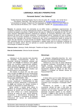 1 LIDERANÇA: ANÁLISE E PERSPECTIVAS Fernanda Santos , Ana