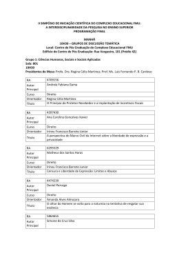 ii simp&oacute;sio de inicia&ccedil;&atilde;o cient&iacute;fica do complexo educacional fmu