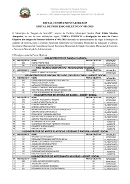 Edital Complementar 006/2015 - Prefeitura Municipal de Tangar&aacute;