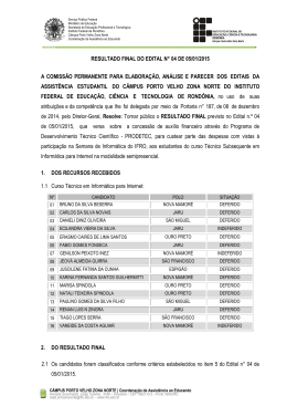 resultado final do edital n° 04 de 05/01/2015 a comissão