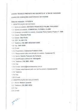 LAUDO TÉCNICO PREVISTO NO DECRETO N°. 6.795 DE 16/03