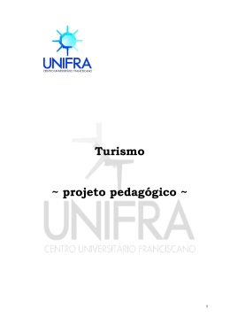 Projeto pedag&oacute;gico do curso de Turismo