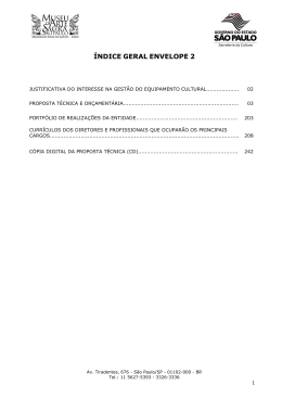 &Iacute;NDICE GERAL ENVELOPE 2 - Museu de Arte Sacra de S&atilde;o Paulo