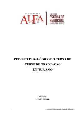 PROJETO PEDAG&Oacute;GICO DO CURSO DO