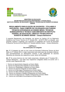 regulamento para elei&ccedil;&atilde;o de docentes - Barbacena