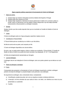Alguns aspectos pr&aacute;ticos essenciais do funcionamento do Centro