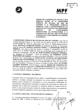 Conv&ecirc;nio na &iacute;ntegra - Minist&eacute;rio P&uacute;blico do Estado do Rio de Janeiro
