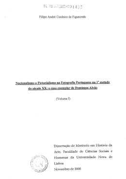 Filipe Andr&eacute; Cordciro de Figueiredo Nacionalismo e Pictorialismo