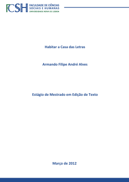 Habitar a Casa das Letras Armando Filipe Andr&eacute; Alves Mar&ccedil;o