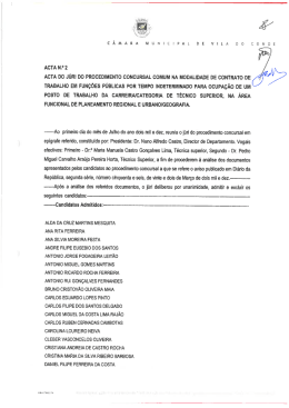 ACTA N.° 2 ACTA DO JÚRI DO PROCEDIMENTO