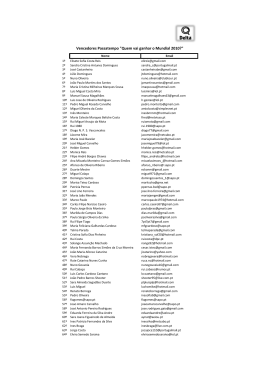 Vencedores Passatempo "Quem vai ganhar o Mundial 2010?"